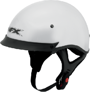 FX72 PEARL WHITE SINGLE INNER LENS BEANIE HALF HELMET