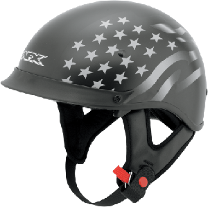 FX72 GLOSS BLACK STEALTH W/ INNER LENS- HALF HELMET / 1 IN STOCK
