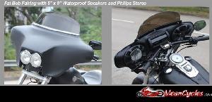 FAT BOB FAIRING WITH 6 X 9 WATERPROOF SPEAKERS AND RADIO
