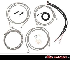 COMPLETE CABLE KIT FOR STREETGLIDE - ROADGLIDE 14 & UP WITH ABS (INCLUDES ELECTRICAL) STAINLESS-BLACK OR MIDNIGHT FINISH