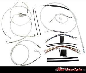 CABLE KIT FOR TOURING FLHX, FLHTK, FLHTCU, FLHTC, FLHT, FLHR & FLHRC (W/ ABS) 08-13 (STERLING CHROMITE)