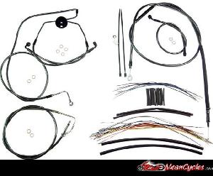 CABLE KIT FOR TOURING FLHX, FLHTK, FLHTCU, FLHTC, FLHT, FLHR & FLHRC (W/ ABS) 08-13 (BLACK PEARL)
