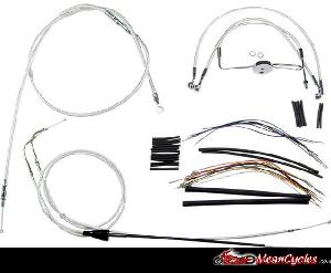 CABLE KIT FOR TOURING FLHX, FLHRS, FLHR & FLHRC 96-06 (STERLING CHROMITE)