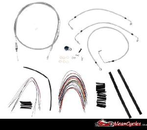 CABLE KIT FOR TOURING FLHR/C & FLTR/U/X (W/O ABS) 08-13 (STAINLESS STEEL)
