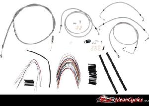 CABLE KIT FOR TOURING FLHR/C & FLTR/U/X (W/ ABS) 08-13 (STAINLESS STEEL)