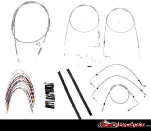 CABLE KIT FOR TOURING FLHR/I/CI/S/SI & FLTR (W/O CRUISE) 2007 ONLY (STAINLESS STEEL)