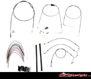 CABLE KIT FOR TOURING FLHR/I/CI/S/SI & FLTR (W/ CRUISE) 02-06 (STAINLESS STEEL)