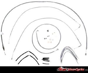 CABLE KIT FOR SOFTAIL FXST/B/C/D 07-10 (STAINLESS STEEL)