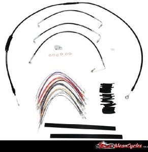 CABLE KIT FOR TOURING FLHX, FLHT/C/U & FL TRIKES (W/O ABS) 08-13 (BLACK VINYL)