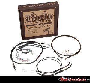 CABLE KIT FOR DYNA FXWG 07-08 & 10-11 (BLACK VINYL)