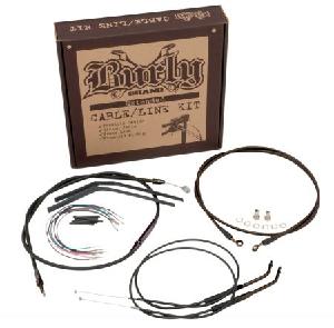 CABLE KIT FOR SOFTAIL FXST/B/D 07-10 (BLACK VINYL)