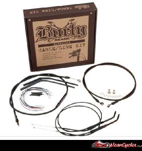 CABLE KIT FOR SOFTAIL FXST/B/D 00-06 (BLACK VINYL)