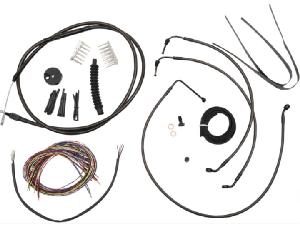 BLACK VINYL HANDLEBAR COMPLETE BLACK CABLE KIT FOR 12-14 INCH APE HANGERS HARLEY DAVIDSON TOURING 08-13 