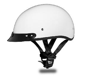D.O.T. DAYTONA SKULL CAP W VISOR -GLOSS WHITE