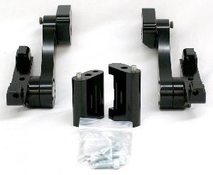 BLACK ADJUSTABLE PASSENGER FLOORBOARD MOUNTS FOR HARLEY-DAVIDSON FLH & FLT MODELS 1993-NEWER BLACK