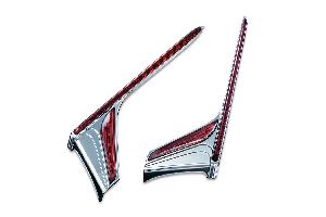 L.E.D. CHROME VERTICAL REAR LIGHT STRIPS WITH RED LENSES