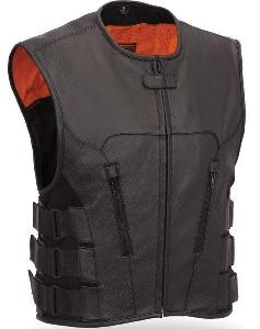 MEN'S LEATHER TACTICAL SWAT TEAM VEST