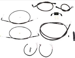 CABLE FOR SPORTSTER 13-17 W/ ABS BLACK SMOKE STAINLESS KIT W/ BLACK FITTINGS (INCLUDES ELECTRICAL WIRING)