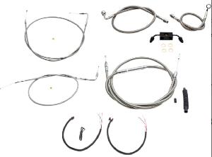 CABLE FOR SPORTSTER 13-17 W/ ABS STAINLESS KIT W/ CHROME FITTINGS (INCLUDES ELECTRICAL WIRING)