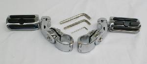 CHROME 2 ½” HIGHWAY MOUNT SET FOR 1 ¼” DIAMETER HIGHWAY BARS