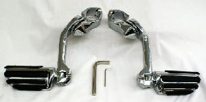 CHROME 5” HIGHWAY MOUNT SET FOR 1 ¼” DIAMETER HIGHWAY BARS
