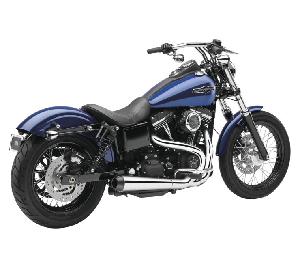 EL DIABLO 2 INTO 1 CHROME W/BLACK TIP EXHAUST FOR 12-17 DYNA GLIDE