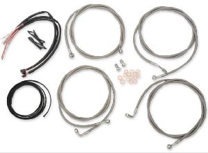 APE HANGER STAINLESS BRAIDED CABLE KITS FOR 2017 CVO TOURING MODELS W/ABS