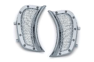 MESH HEADLIGHT VENT ACCENTS FOR ROAD GLIDE 15-18 - CHROME