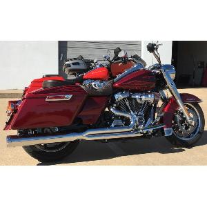 2017 & NEWER HARLEY TOURING D&D M8 BILLET CAT 2 INTO 1 EXHAUST CHROME WITH BLACK STRAIGHT CUT TIP