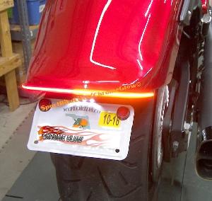 YAMAHA STRYKER FENDER ELIMINATOR KIT WITH SINGLE ROW LED INTEGRATED TAILLIGHT BAR, '15-'18