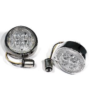 FANG WHITE HALO FRONT SIGNAL LIGHT INSERTS (( CHROME OR BLACK BEZEL))
