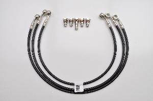 3 BRAKE LINE KIT FOR KAWASAKI 09-13 VN1700 CLASSIC 09-13, NOMAD 1700 09-13, VOYAGER VAQUERO 11-17 - BLACK (NONE ABS)