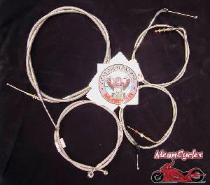APE BAR CABLE KIT FOR KAWASAKI VAQUERO -STAINLESS FINISH (NONE ABS)