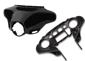 BAGGER BROTHERS 1997-2013 HARLEY-DAVIDSON® INNER OUTER BATWING FAIRING - VIVID BLACK