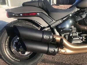 SLASH BLACK SLIP-ONS FOR FAT BOB 18-UP
