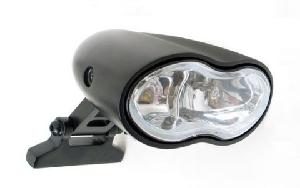 BLACK DOUBLE OVAL HEADLIGHT