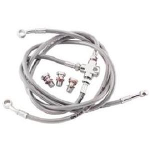 BLACK FINISH 3 BRAKE LINE KIT FOR YAMAHA V-STAR 1100 CUSTOM 01-08