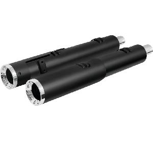 4.5 TRUE-DUAL TWO-STEP SLIPONS PITCH BLACK W/ CHROME TIP FOR CHALLENGER