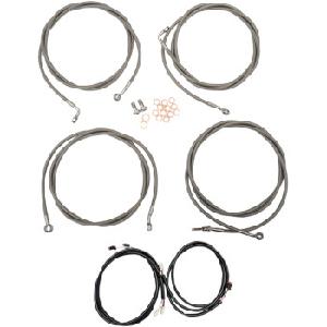 COMPLETE STAINLESS CABLE KIT FOR TOURING MODELS 17-20 W/ ABS