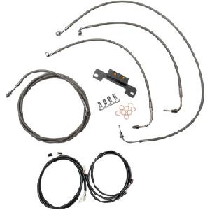 COMPLETE STAINLESS CABLE KIT FOR TOURING MODELS 17-19 W/ OUT ABS