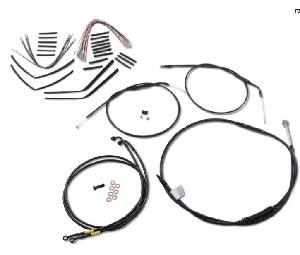 COMPLETE BLACK VINYL HANDLEBAR CABLE FOR FXDF FATBOB 08-11