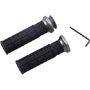INDIAN HART-LUCK SIGNATURE V-TWIN LOCK-ON™ GRIPS (BLACK / GRAPHITE)