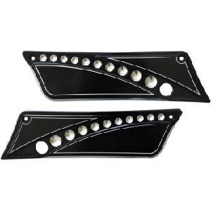 DRILLED SADDLEBAG LATCH COVERS BLACK FOR 13-UNDER TOURING MODELS