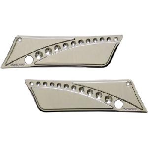 DRILLED SADDLEBAG LATCH COVERS CHROME FOR 13-UNDER TOURING MODELS
