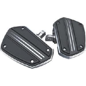 TWIN RAIL FLOORBOARDS WITH MALE ADAPTER - CHROME