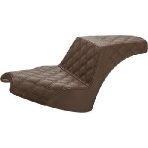STEP UP SEAT - DRIVER/PASSENGER LATTICE STITCH - BROWN FOR CHIEF 2022-UP