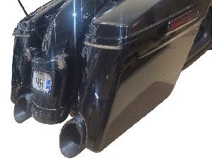 2017-UP - 50 CAL - SLIP-ON MUFFLERS SLASH CUT - H-D TOURING - BLACK
