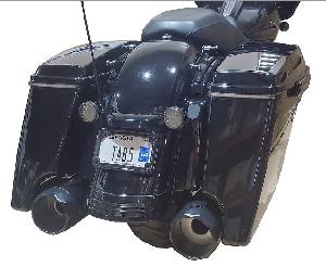 2017-UP - 50 CAL - SLIP-ON MUFFLERS STRAIGHT CUT - H-D TOURING - BLACK 