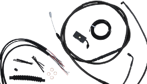 COMPLETE MIDNIGHT BRAIDED CABLE KIT FOR SOFTAIL 18-UP W/ ABS