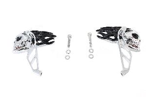 FLAME SKULL MIRRORS SET-BLACK